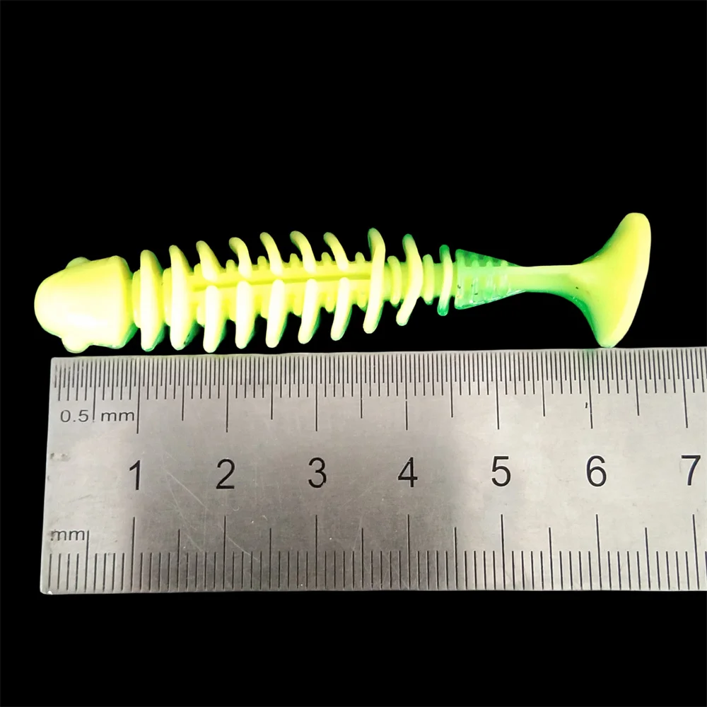 Swolfy-SEÑUELOS blandos de 60 piezas, cebos de gusanos de silicona, 65mm, 3g, Jigging, Wobblers de pesca, Swimbaits artificiales para aparejos de carpa y lubina - imagen 4