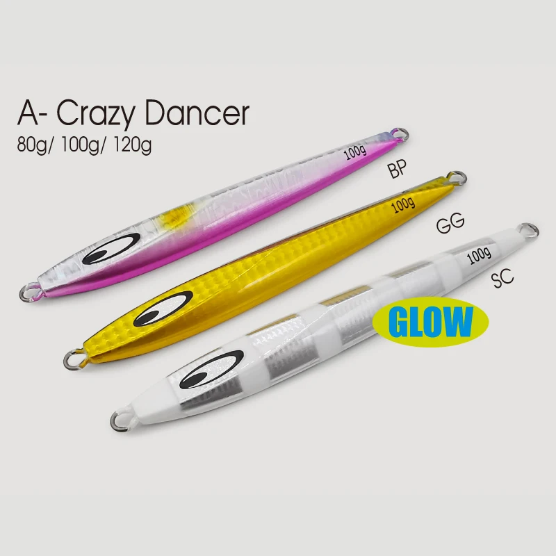 Lureholic A Crazy Dancer 80g 100g 120g cebo de pesca de mar de agua salada BF plantilla de Metal caída y parpadeante cinturón de pescado - imagen 4