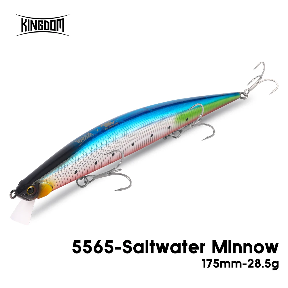 Señuelo de pesca Kingdom Minnow 175mm 28,5g de fundición larga hundimiento agua salada cebo Artificial delgado Wobblers duros para lubina - imagen 2