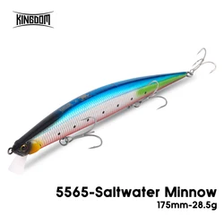 Wobbler Kingdom Minnow 175mm hundimiento lento para lubina agua salada
