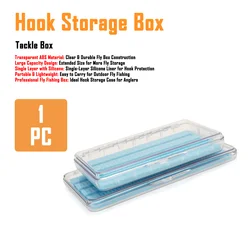 Caja de pesca con mosca transparente ABS de una capa, portátil