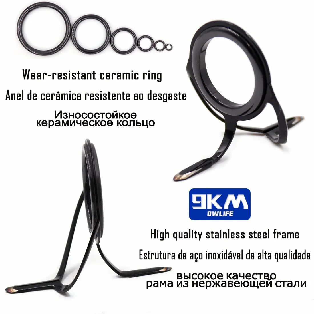 Kit reparación anillas guía caña 9KM acero inoxidable