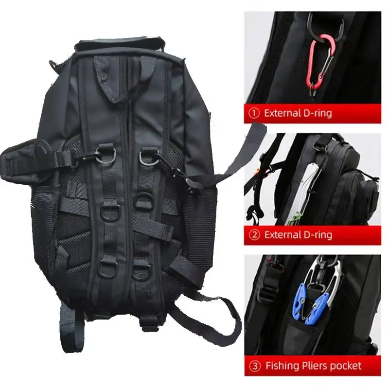 Bolsa de pesca impermeable Molle – Mochila multifuncional para cañas - imagen 2