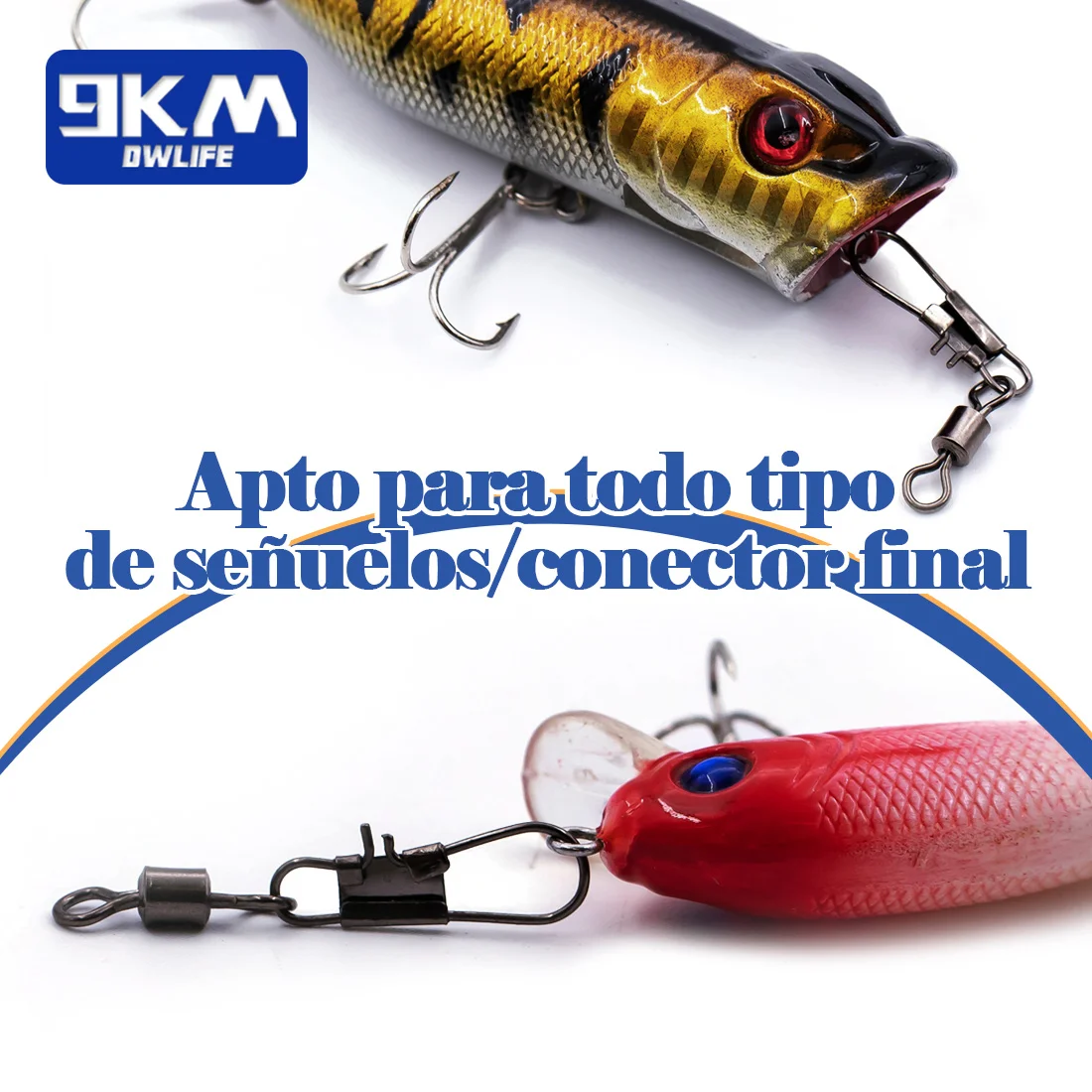Conector de clavija de pesca, barril giratorio con enclavamiento, pesca en agua dulce y salada, aparejos a presión, señuelo líder, línea de plantillas - imagen 4