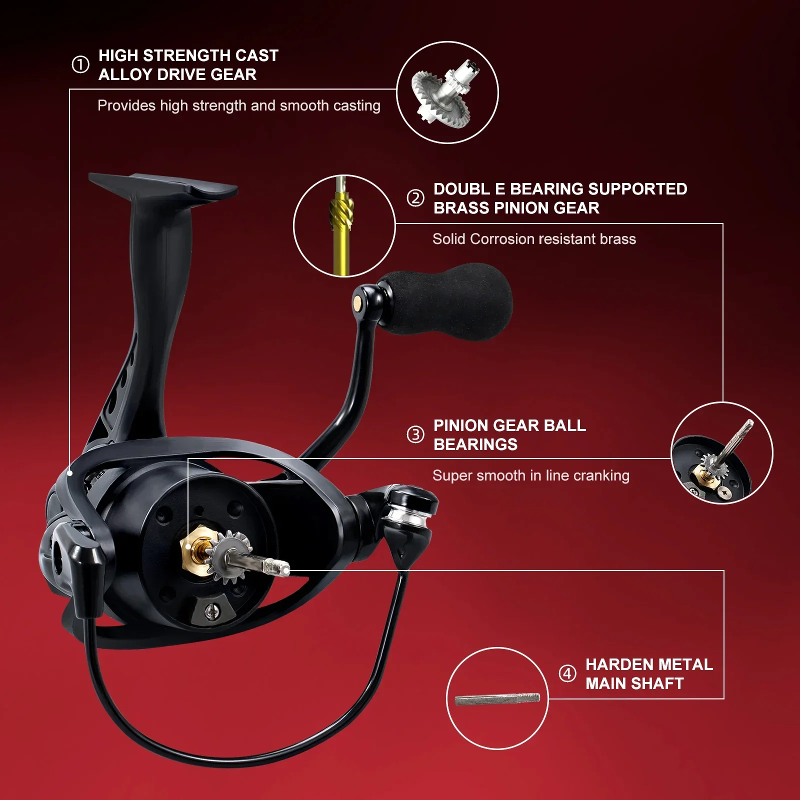 Carrete Spinning Ashconfish de aluminio 12BB – Lubina y carpa - imagen 3
