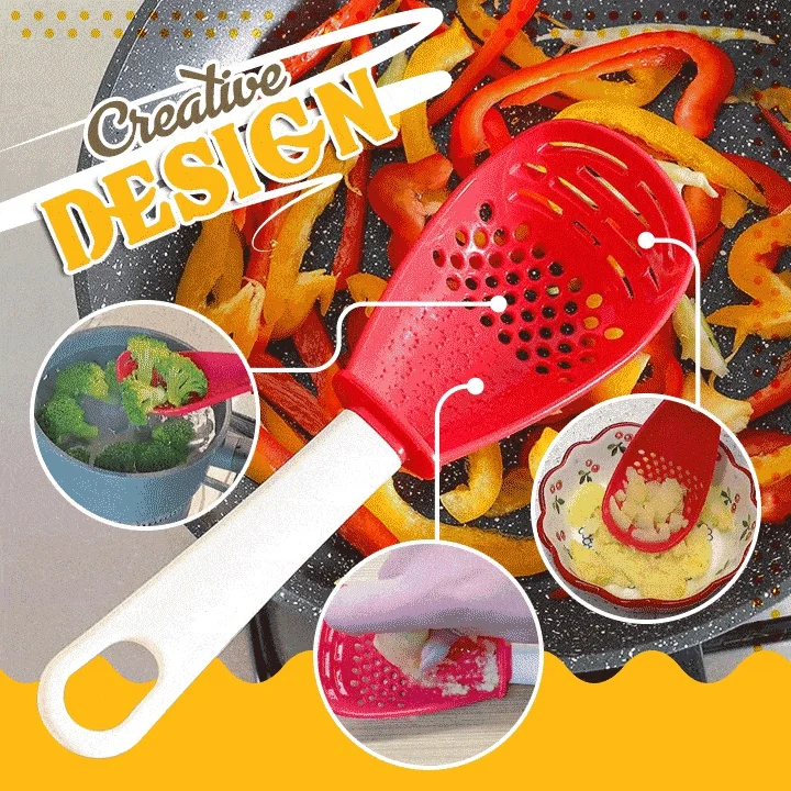 Cuchara al calor con colador y gancho Utensilio multifunción - imagen 3