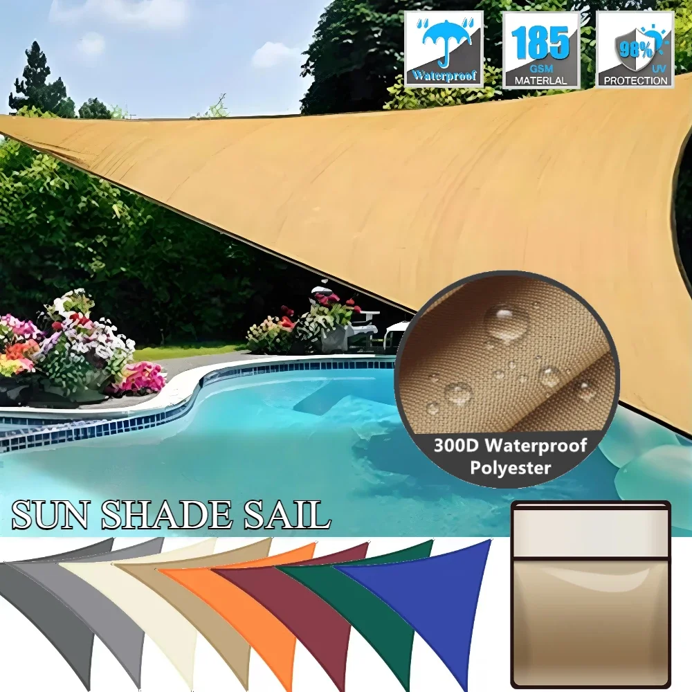 Toldo triangular para sombra de sol, bloque UV, vela parasol, protector solar para Patio exterior, jardín, patio trasero, toldo, protector solar con cuerda gratis - imagen 2