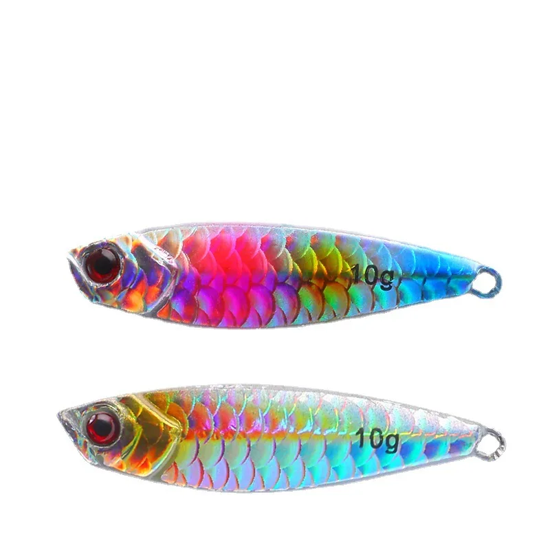 Jigging-señuelo de pesca de lubina, aparejo de cebo Artificial con escala, cuchara de plantilla de Metal fundido, 10/15/20g, lanzamiento a tierra, Jigging, novedad - imagen 5