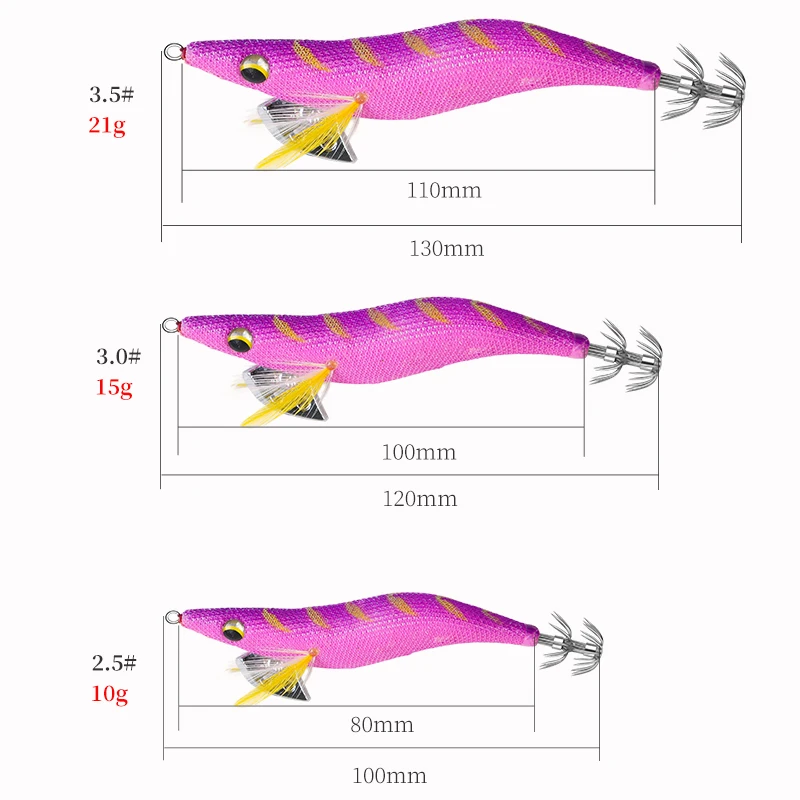 FSDZSO 13cm/12cm/10cm 21g/15g/10g calamar Jig head calamar señuelo plantilla pulpo señuelo mar jig juego pesca señuelo calamar anzuelos - imagen 3