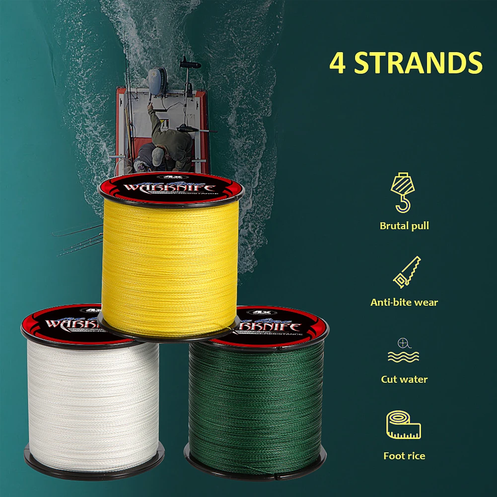 Warknife-línea de pesca trenzada de 500M, multifilamento japonés, 100% PE, 6lb a 100lb, 13 colores, pesca de carpa - imagen 3