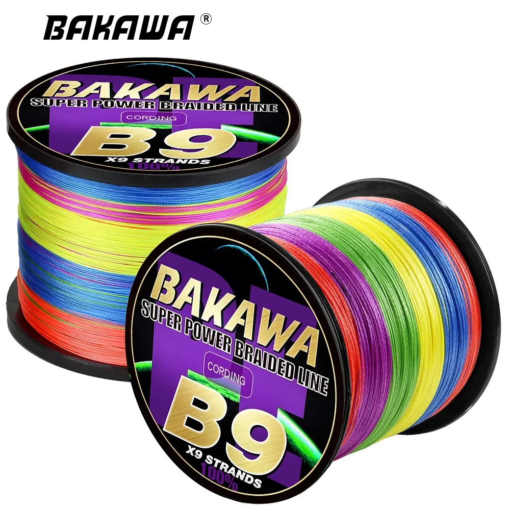 BAKAWA-hilo trenzado de 9 hebras para Pesca, multifilamento de mosca, PE, accesorios para agua salada, carpa, mar, 300M, 500M, 1000M, 22-100LB - imagen 4
