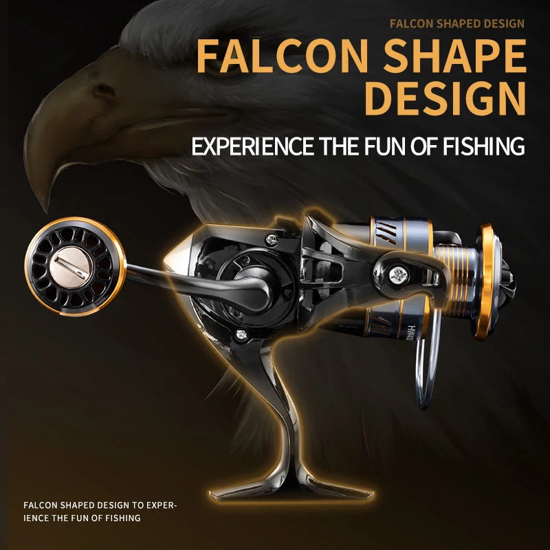 Carrete de pesca Rooblinos HM, carrete totalmente de Metal, arrastre máximo de 8KG, mango de acero inoxidable, carrete giratorio de agua dulce y salada - imagen 3