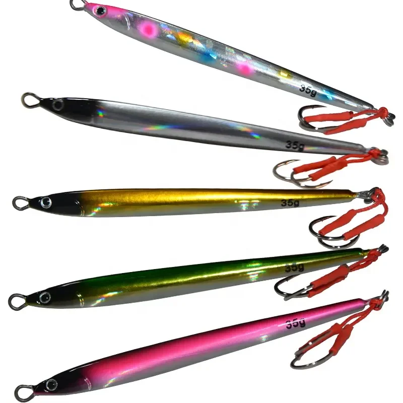 TAKEDO TK6030 Fsat plantillas de hundimiento 35G 110MM señuelo de Jigging de Metal de aguas profundas Jigbait cuchara cebo lápiz plantillas verticales con gancho - imagen 4