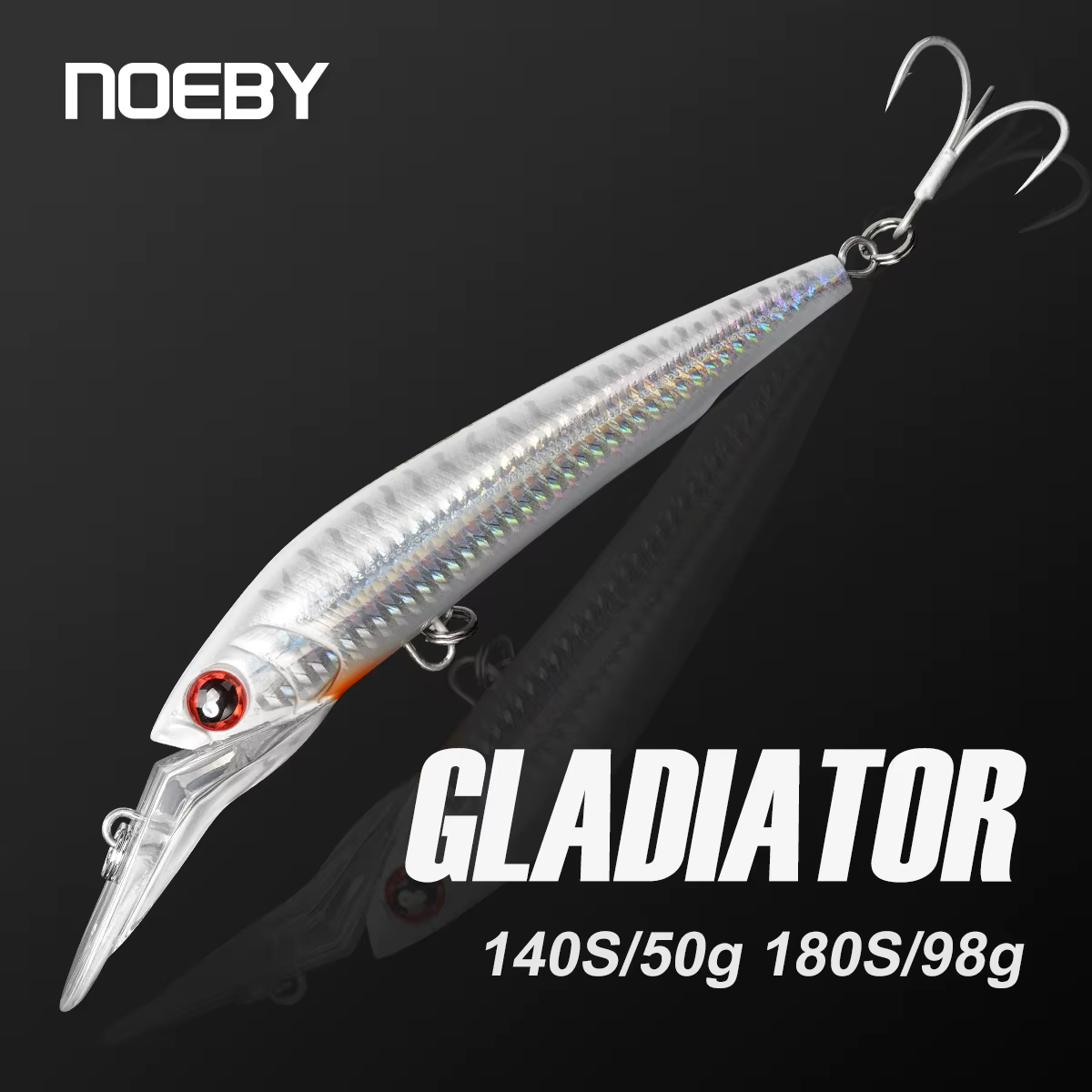 NOEBY Trolling Minnow 140mm 50g 180mm 98g hundimiento en alta mar juego grande Señuelos de Pesca atún GT barco de agua salada Señuelos de Pesca de fundición - imagen 2