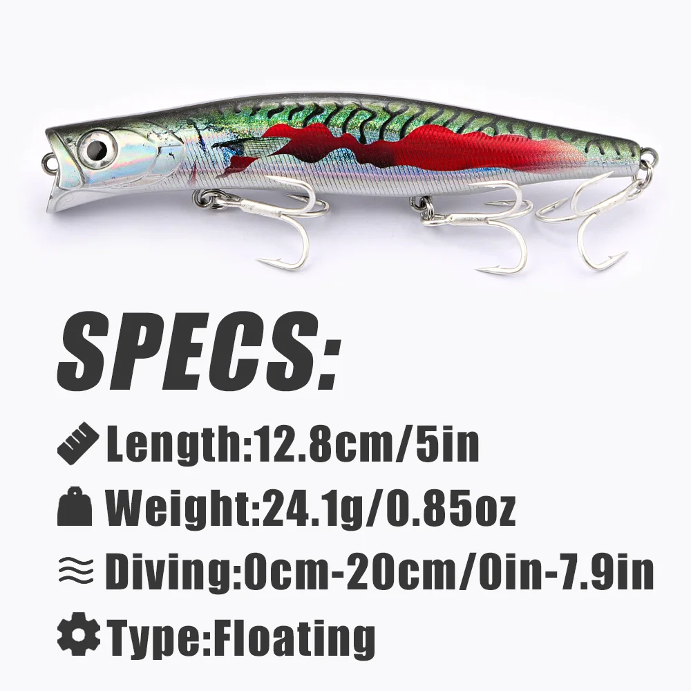B & U 124mm Minnow señuelo duro lubina flotante Wobbler cebo duro Jerk señuelo de pesca transferencia de peso anzuelos de fundición larga - imagen 2