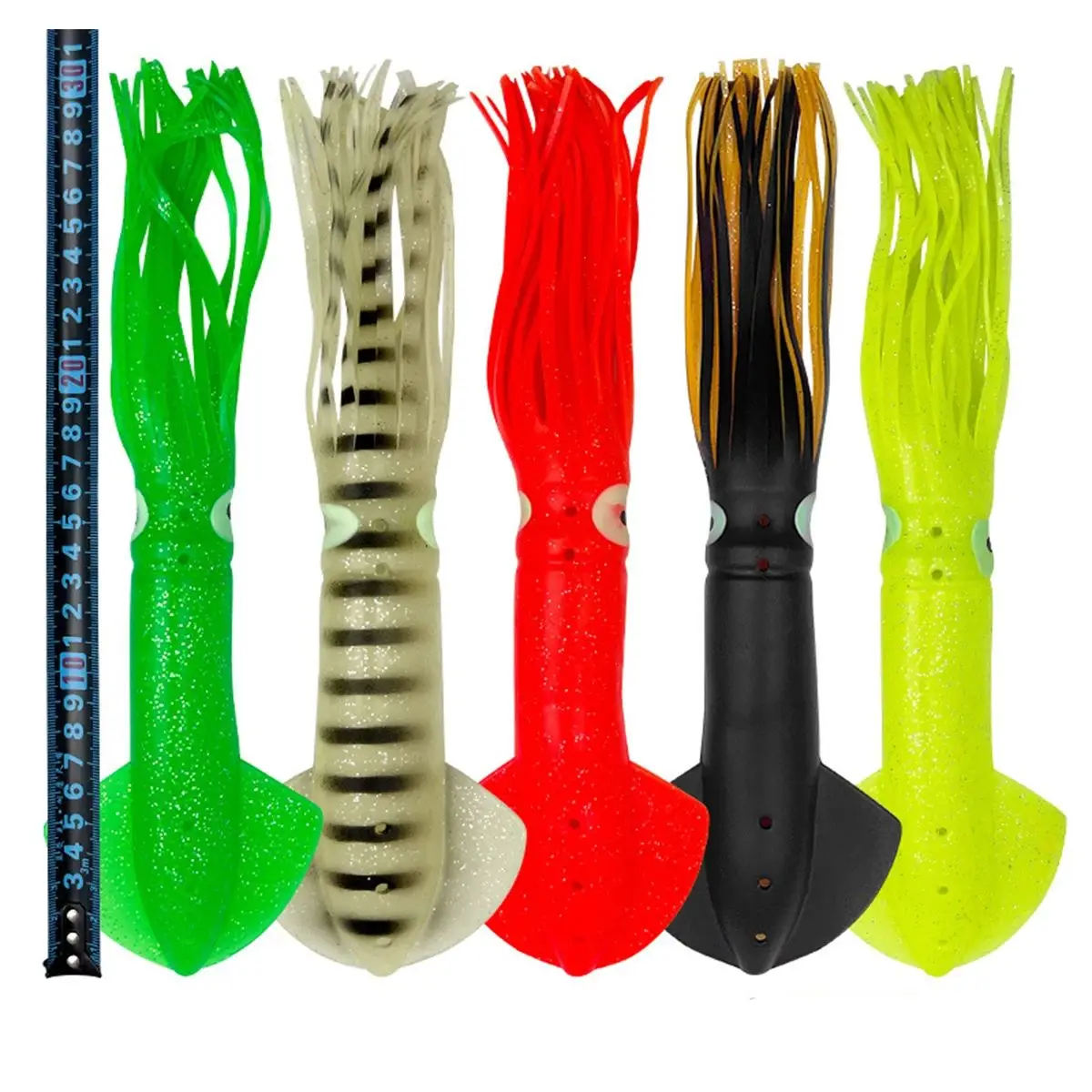 Faldas de calamar y pulpo, gran juego de pesca, falda de calamar de silicona, cebo de Jigging Artificial de pulpo, señuelo de pesca Mahi atún, 30cm, 11,8" - imagen 2