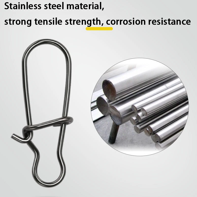 Accesorios de pesca de 100 piezas, Pin conector de anillo de ocho caracteres, rodamiento giratorio de acero inoxidable, señuelo de anzuelo a presión - imagen 2