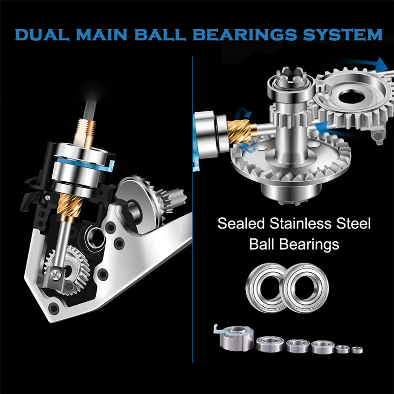 VWVIVIDWORLD, todo Metal, carrete de pesca de agua salada, arrastre máximo de 21Kg, carrete giratorio, cuerpo de Metal, carrete de fundición, adecuado para toda el agua - imagen 5