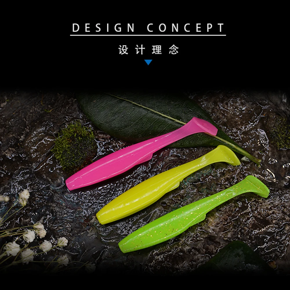 EWE 2,5/3,5 pulgadas T cola cebo blando 2,6/4,5g añadir olor a Gamba y sal Wobbler señuelo de pesca aparejos para trucha, Lucio Bass shad fish soft lure salt - imagen 5