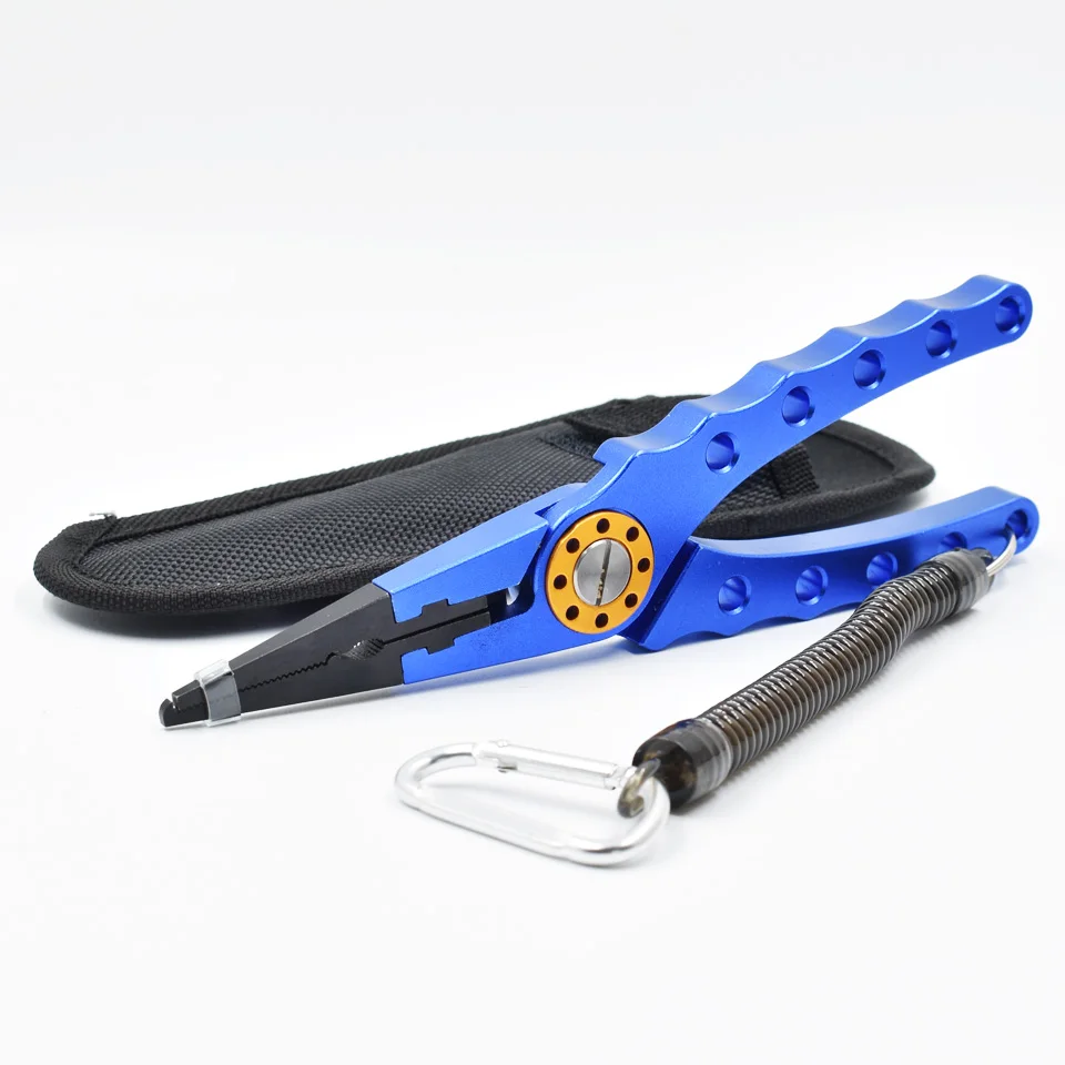 Fishing Pliers-pinzas de pesca o removedor de anzuelos, tijeras de aleación de aluminio para remover de anzuelos de 150g y 20CM, cortador de línea, equipo de pesca con nudos multifuncionales - imagen 4