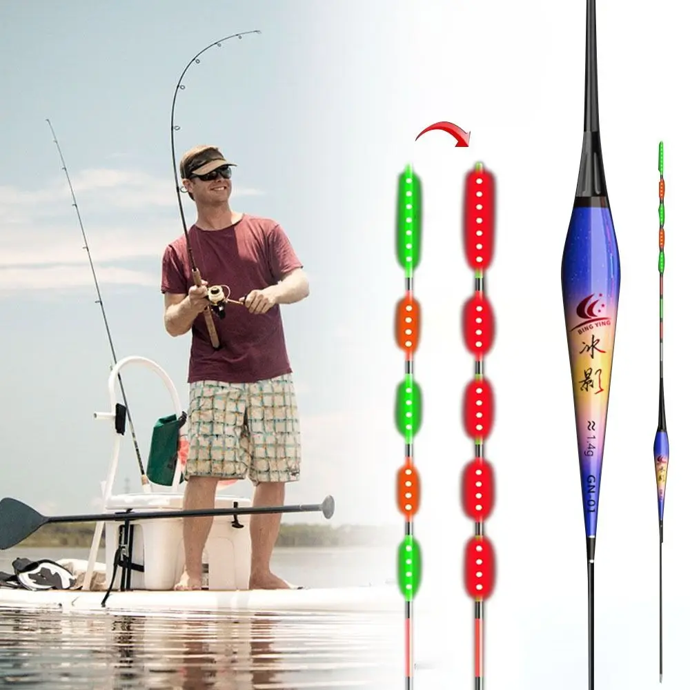 Flotador de pesca electrónico con indicador Led inteligente, flotadores de pesca en roca de alta sensibilidad, tubo de derrape antideslizante, 2 luces flotantes para exteriores - imagen 3
