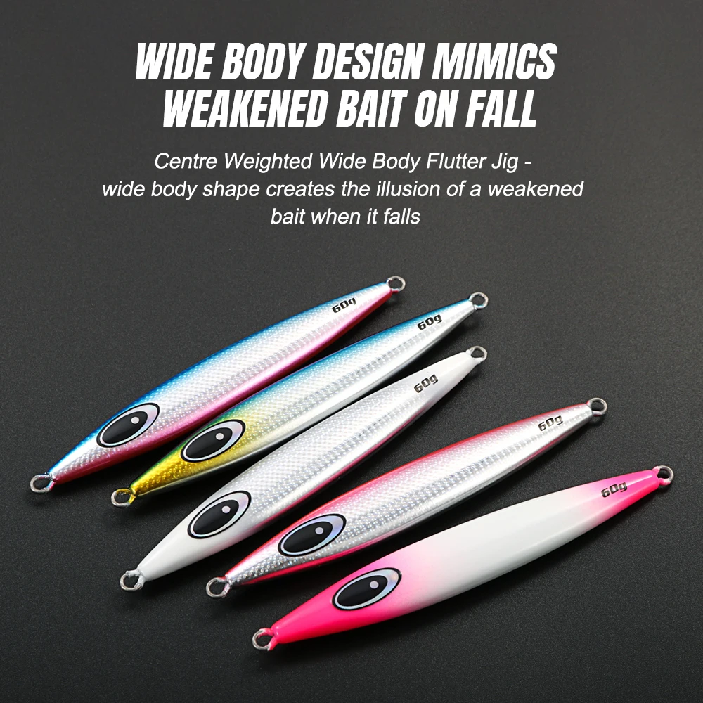 JIGGING PRO nuevo plantilla de Metal de Blatt lento 40g 60g 80g 100g cebo duro de Metal hundimiento Jigging señuelo de pesca de mar - imagen 3