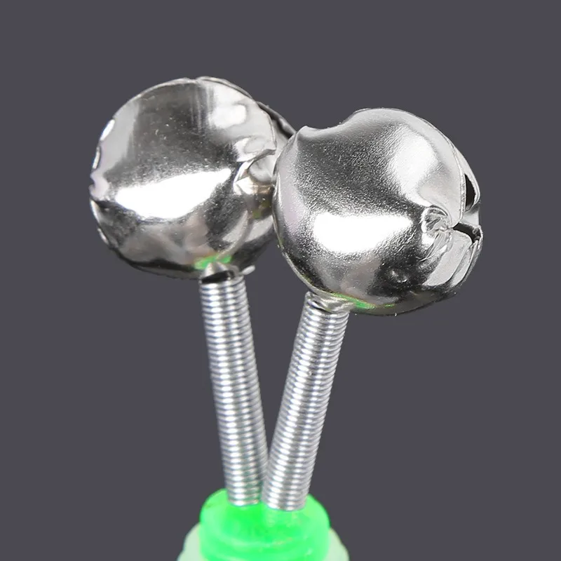 5 unids/lote alarmas de mordedura de pesca caña de pescar campana abrazadera punta Clip campanas anillo verde ABS accesorio de pesca Metal al aire libre - imagen 4