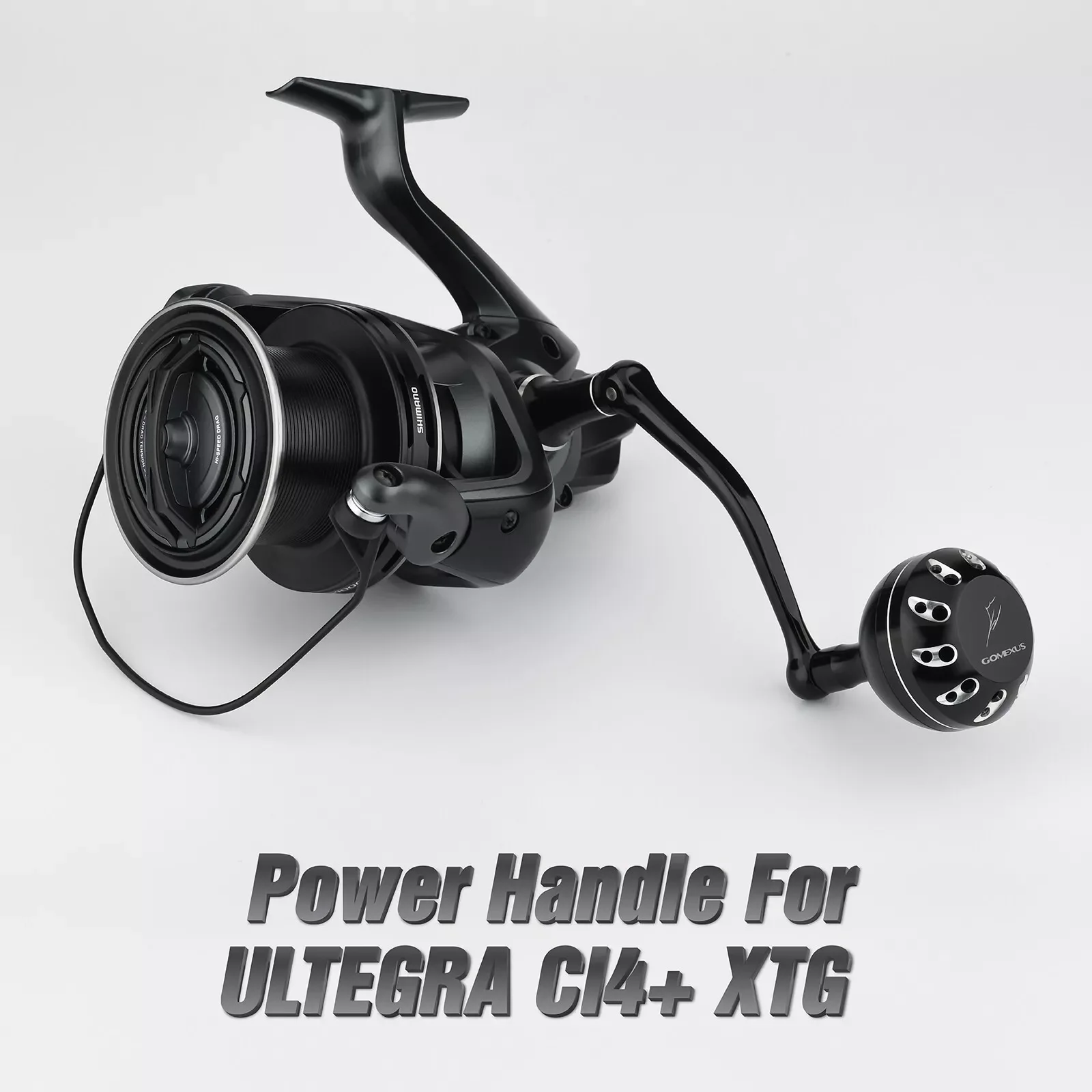 Manija de alimentación de aluminio Gomexus para carrete giratorio Shimano Ultegra CI4+XTC 14000 XTD 5500 de 92mm - imagen 4