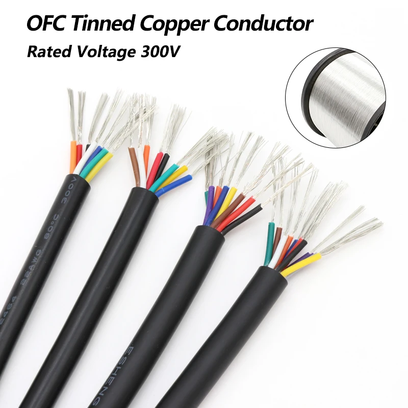 Cable de cobre estañado PVC negro – AWG 18‑30, varios núcleos - imagen 5