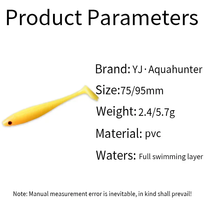 Señuelo de pesca con cola en T, cebo suave de rana y Palma, gancho con manivela, perca de pesca, Boca de pescado mandarín, 95mm, 6G, 75mm, 3G - imagen 3