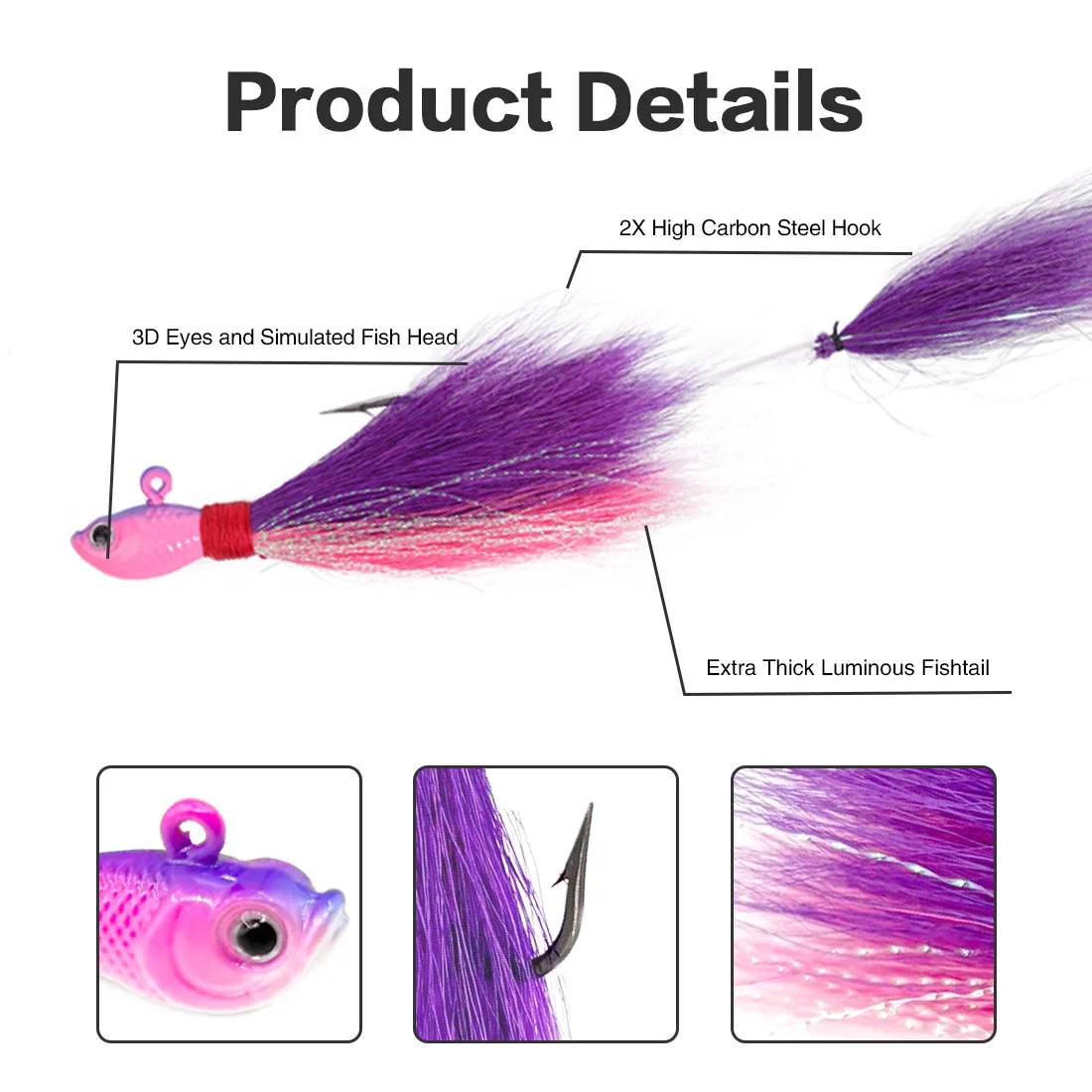 Bucktail Jigs 9KM – Señuelo para jigging en agua salada - imagen 2