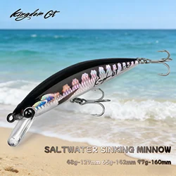 Señuelo de pececillo que se hunde en agua salada del Reino, 48g, 65g, 97g, fundición larga, atún, cebo duro Artificial, señuelo de pesca Jerkbait