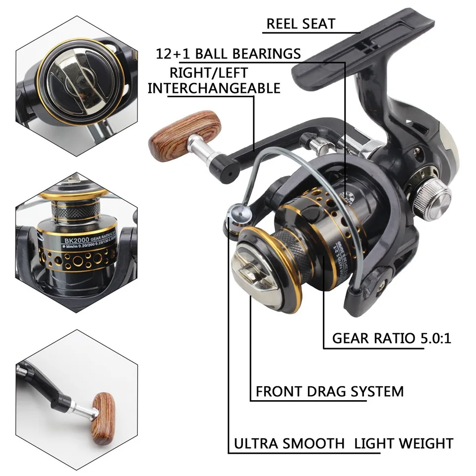 Juego de caña de pescar telescópica de 2,1 m, equipo de pesca de viaje portátil ultracorto ligero, conjunto universal de pesca en el mar - imagen 5