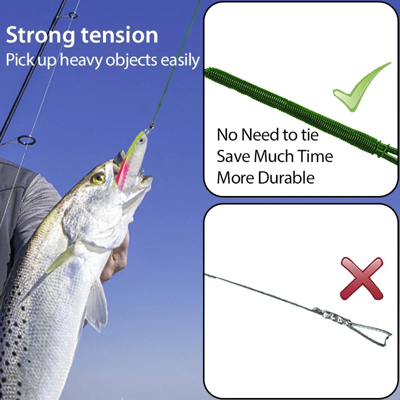 Sedal de pesca de acero antimordedura, 15cm, 20cm, 25cm, 30cm, líder de alambre de acero con broches giratorios, accesorio de pesca, alambre de núcleo de plomo, 20 Uds. - imagen 5