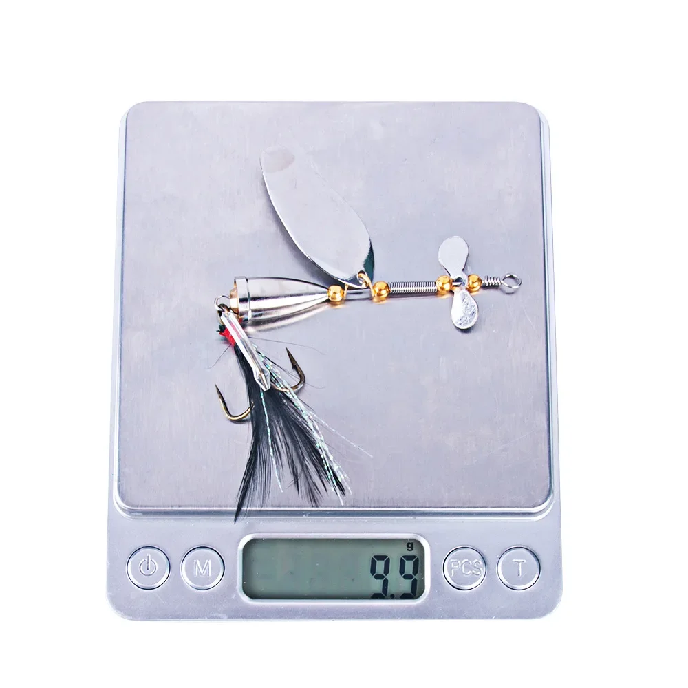 Kit de Señuelos de Pesca giratorios de 5 piezas, cuchara de lentejuelas de Metal, cebo duro, Wobblers, aparejos de pesca, herramienta de anzuelo de lentejuelas - imagen 5