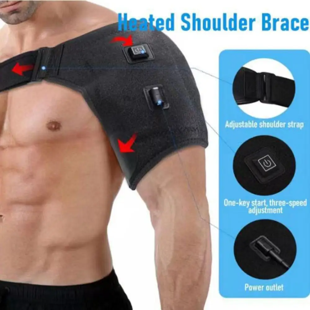 Calefacción eléctrica, soporte de hombro calentado, envoltura de hombro, soporte de masaje, correa para brazo, hombro, soporte de Fitness para mantener el calor - imagen 2