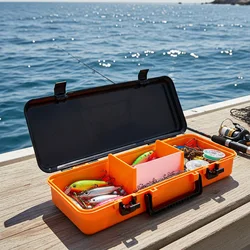 Caja de aparejos de pesca ajustable, caja organizadora portátil para pesca al aire libre, señuelo de pescado, cebo falso, anzuelo, aparejos de pesca prácticos