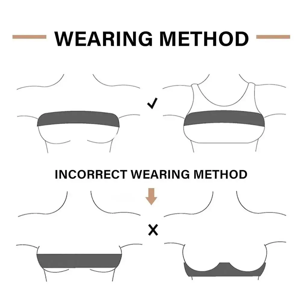 Correa ajustable para sujetador deportivo, estabilizador sin rebote, banda de soporte para pecho de 150cm, vendaje de compresión elástico, 1 Uds. - imagen 5