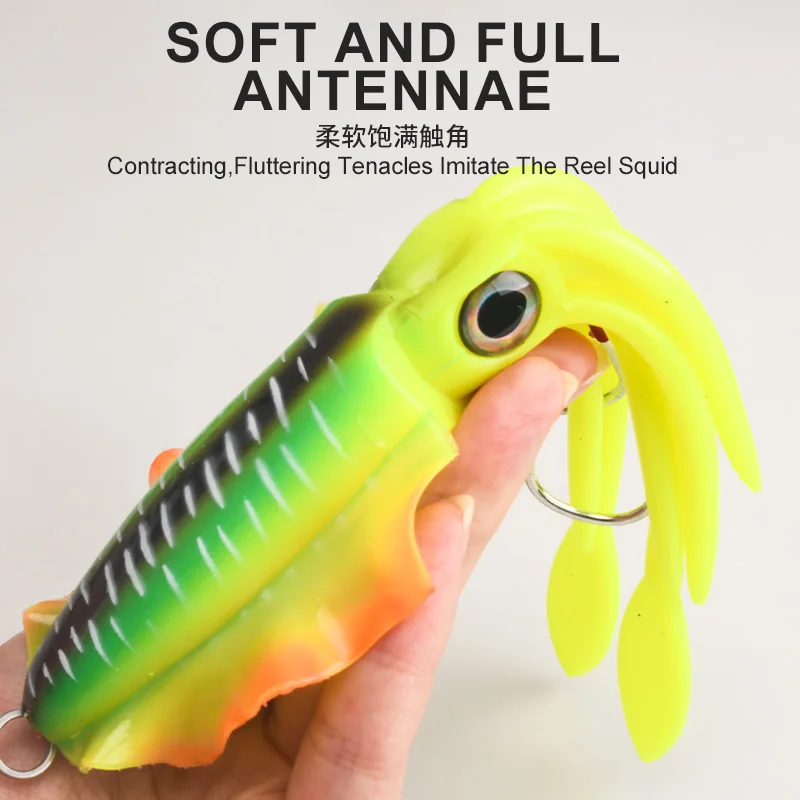 OBSESSION S031 60g 120g 150g 1 pieza señuelo de pesca de silicona mar biónico Wobbler cebo de natación luminoso suave pulpo calamar Jig cebos - imagen 3