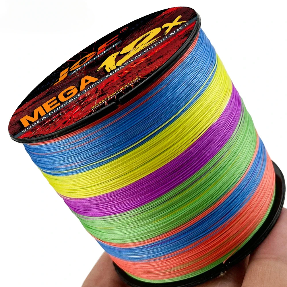 JOF-sedal de pesca de 12 hebras, 100M, 300M, 500M, X12 trenzado de PE, alambre fuerte, multifilamento de longitud completa, duradero, 25-120LB, alambre de agua salada - imagen 4