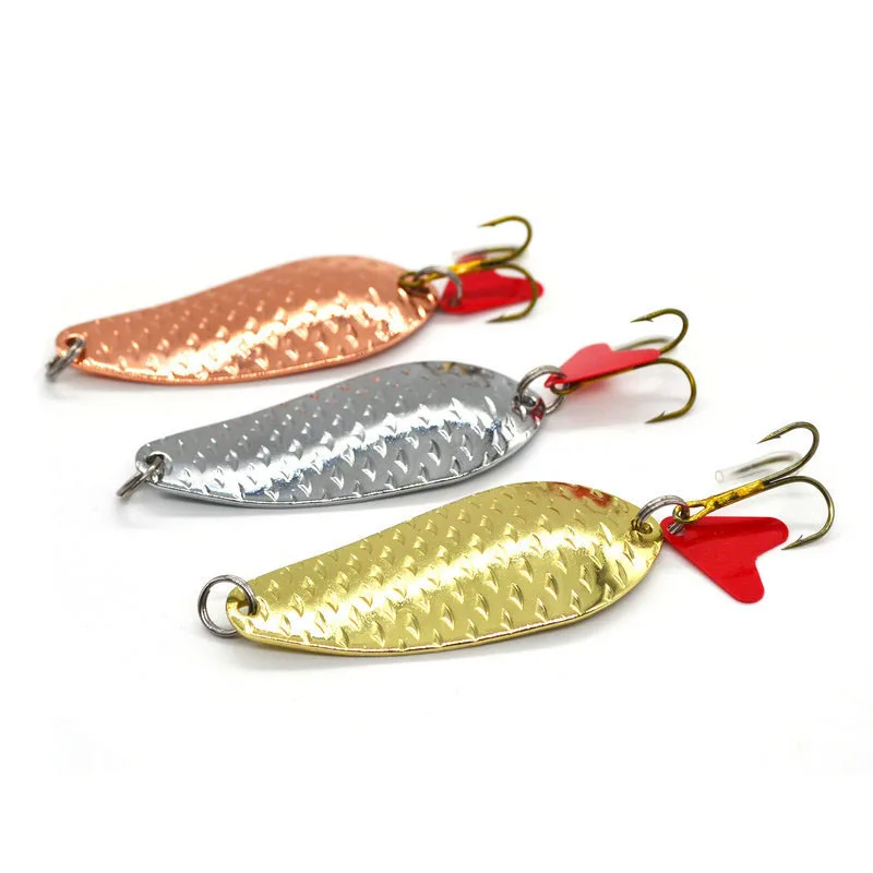 Señuelos de Pesca de Metal de 3 piezas, señuelo de cuchara dorada y plateada, cebo giratorio Wobbler, señuelo de trucha y lubina, señuelos duros artificiales de 17g, 21g y 24g - imagen 2