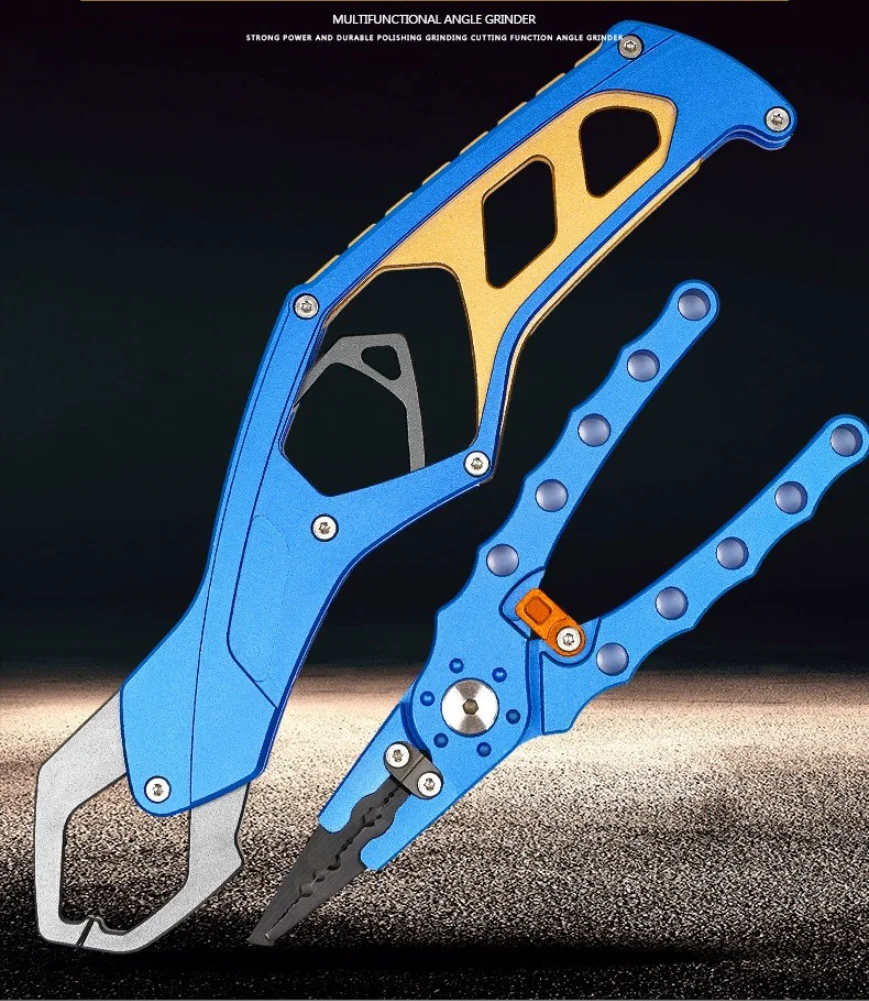 NUNATAK-empuñadura de pescado extendida de Metal con cuerda fija, juego de agarre de pescado rojo, tijeras multifunción, aparejos de pesca, controlador de peces lubina