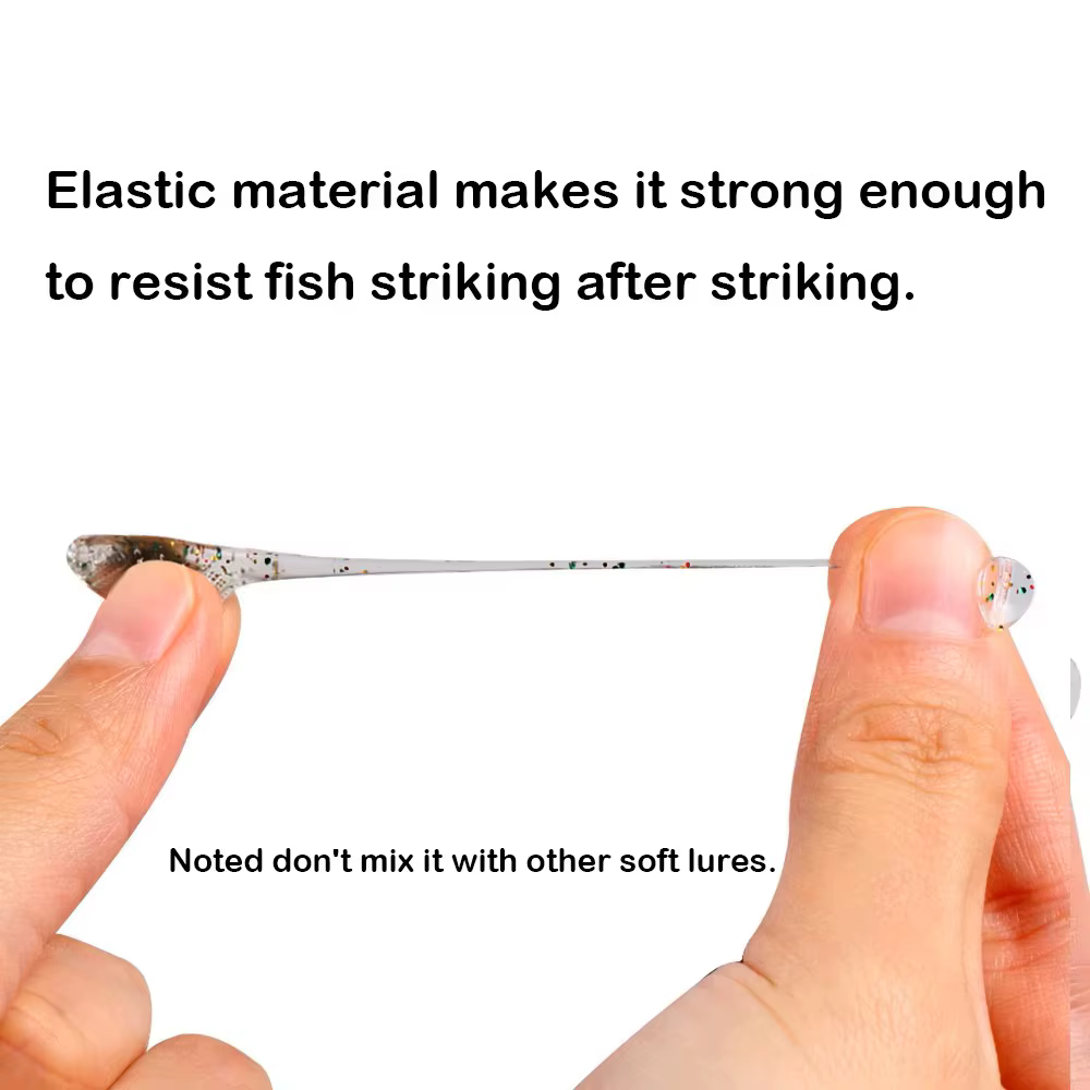 FishTrip-señuelo de pesca suave, 20 piezas, paleta, cola en T, sábalo, señuelo de silicona, pez roca, señuelo suave de goma, cebo Artificial, aparejos de pesca de lubina - imagen 4