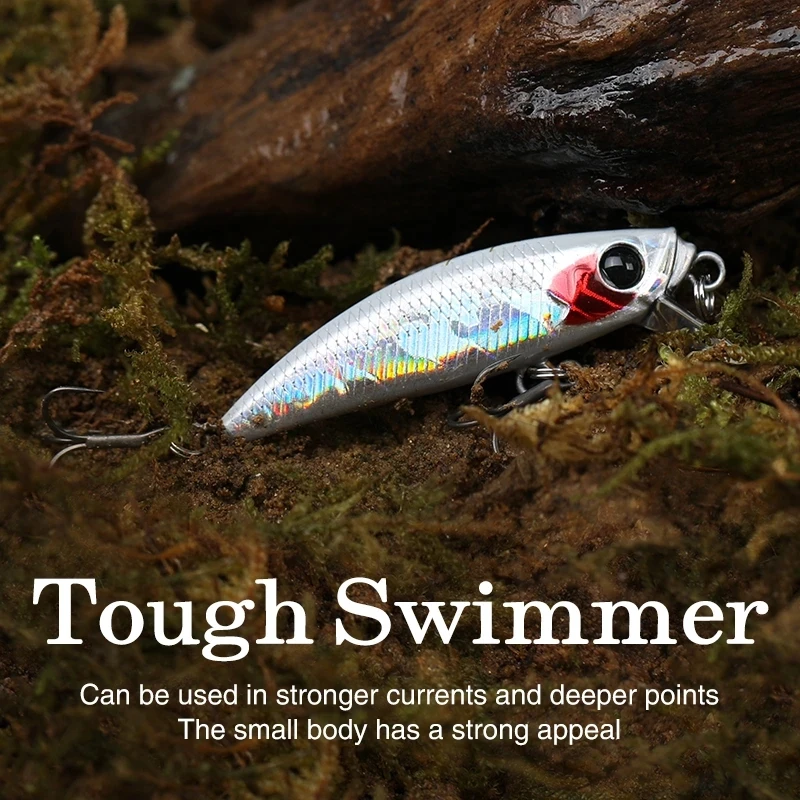 TSURINOYA-señuelo de pesca de piscardo, cebo duro de 46mm y 5g, Artificial, para trucha, Ajing Stream Lake, Jerkbait, lubina y Lucio - imagen 2