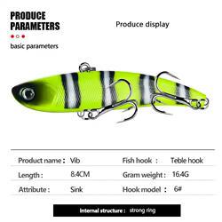 Señuelo de pesca con vibración que se hunde, 10g, 16g, 20g, 26g, cebo duro Artificial VIB, pesca en hielo en invierno, Lucio, aparejos de cebo Isca Pech