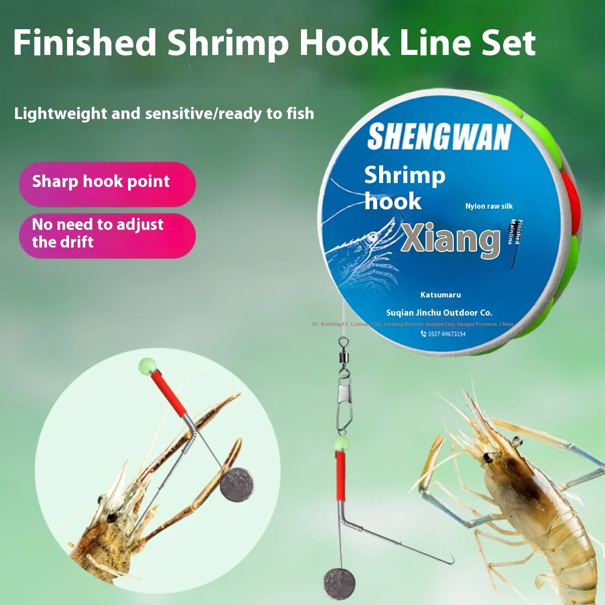 Juego de anzuelos y sedal para pesca de gambas y langostas
