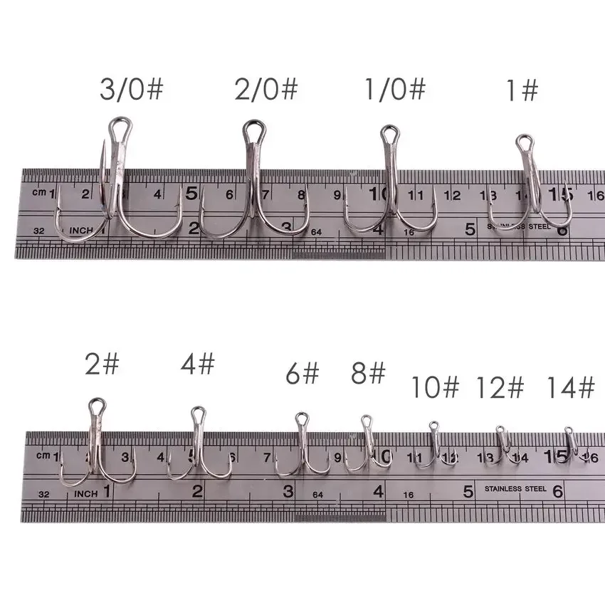 Aorace, 10 Uds., anzuelos de pesca triples, anzuelos de púas de acero rico en carbono, anzuelos triples súper afilados, accesorios para aparejos de mar con caja - imagen 3