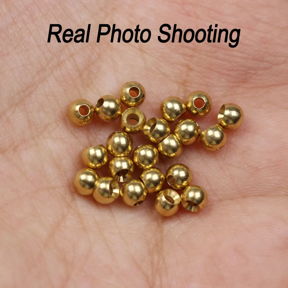 Bimoo 100PCS 2.4mm 2.8mm 3.3mm 3.8mm Brass Beads Head  Nymph Streamer Woolly Bugger Wet Fly Tying Materials Trout Fishing Lures - imagen 3