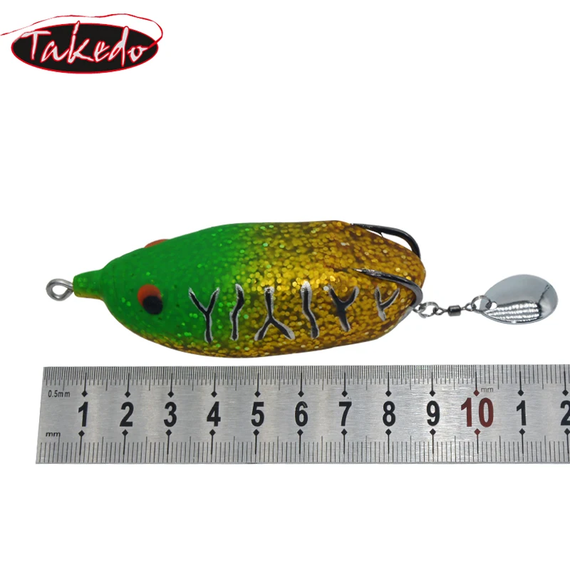 TAKEDO LW029-señuelo de pesca de rana con cabeza de serpiente para lubina hecho a mano, cuerpo hueco suave, señuelo de rana para pesca Topwater Wobblers Minnow Crankbaits - imagen 4
