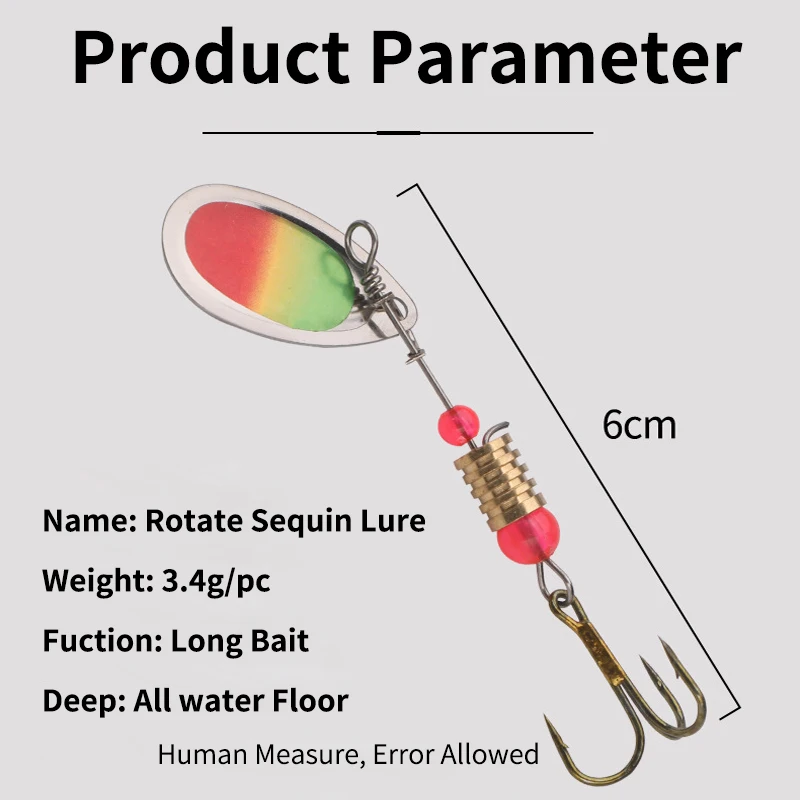 Ruke 16 unids/lote cuchara de Metal Spinner señuelo 3,4g Jig Spoonbait Crankbaits pesca Wobblers para Lucio conjunto de ganchillo cebos aparejos - imagen 5